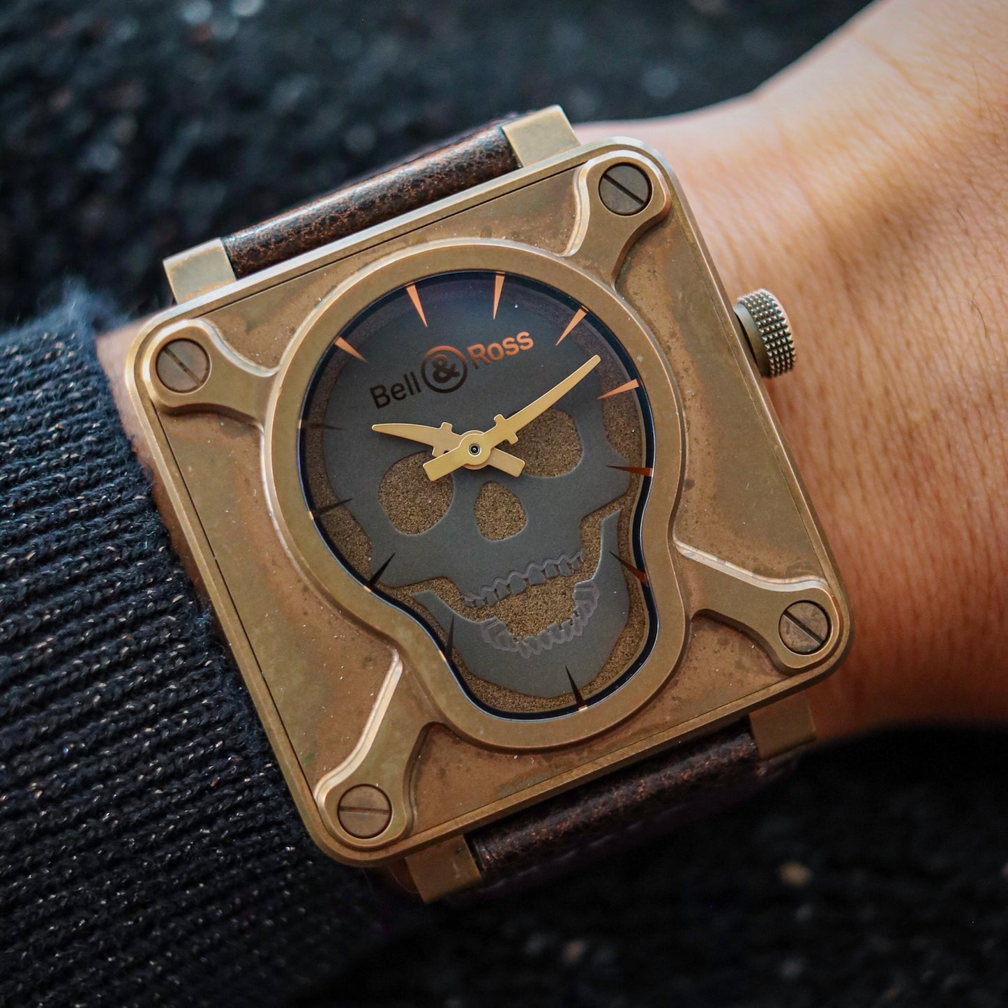 Bell & Ross Skull Bronze Limited Edition of 500 worldwide BR0192-SKULL-BR