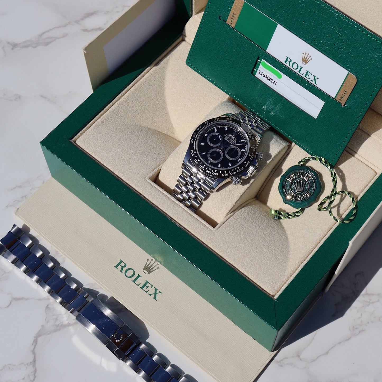 Rolex Daytona Black Dial Ceramic with Extra Jubilee Bracelet 116500LN