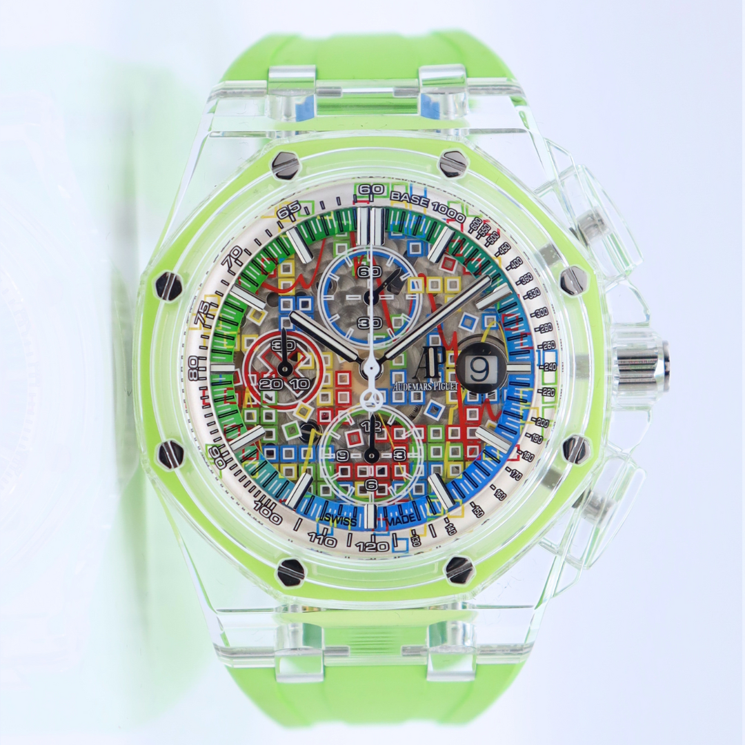 AET REMOULD Audemars Piguet Royal Oak Offshore GRID GAME 44mm Rainbow Dial with Stick Markers 83600