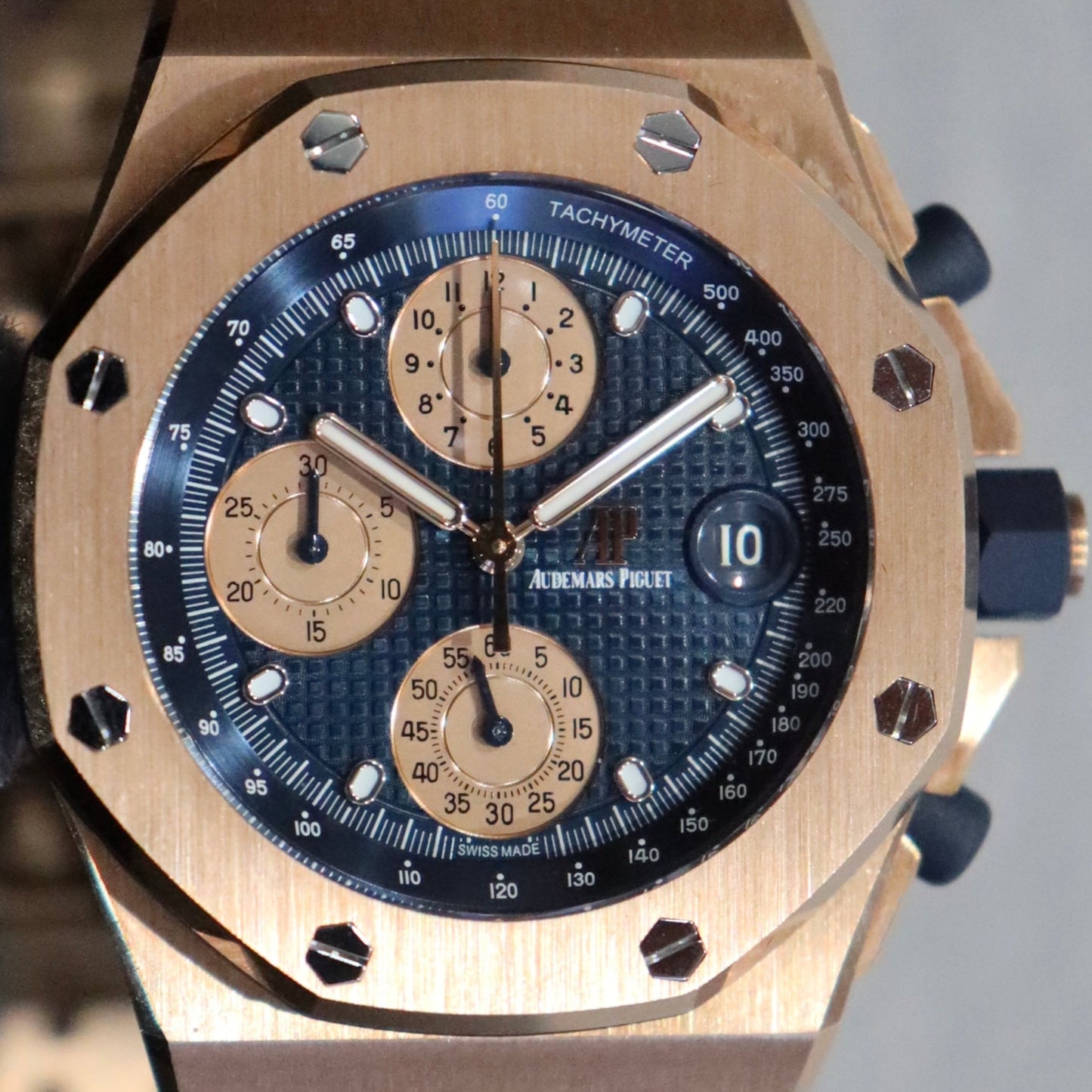 Audemars Piguet Royal Oak Offshore Chronograph Rose Gold Blue Dial “Brick” 26238OR.OO.2000OR.01