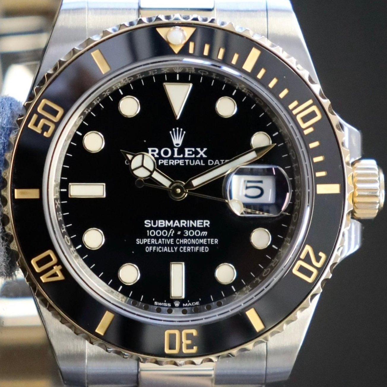 Rolex Submariner Date 41mm Black Dial Two Tone Yellow Gold 126613LN