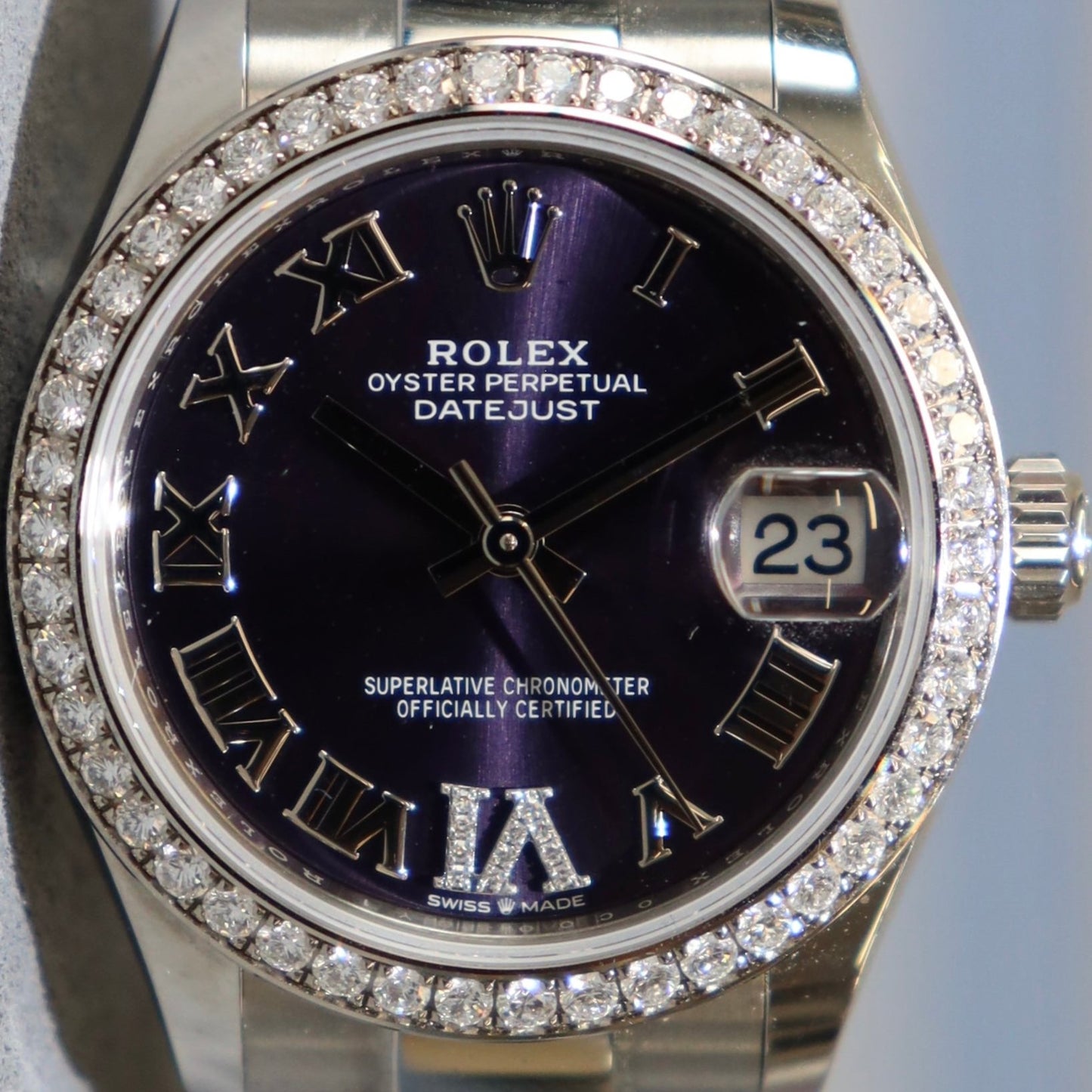 Rolex Datejust Aubergine with Factory Diamond Bezel 31mm 278384RBR