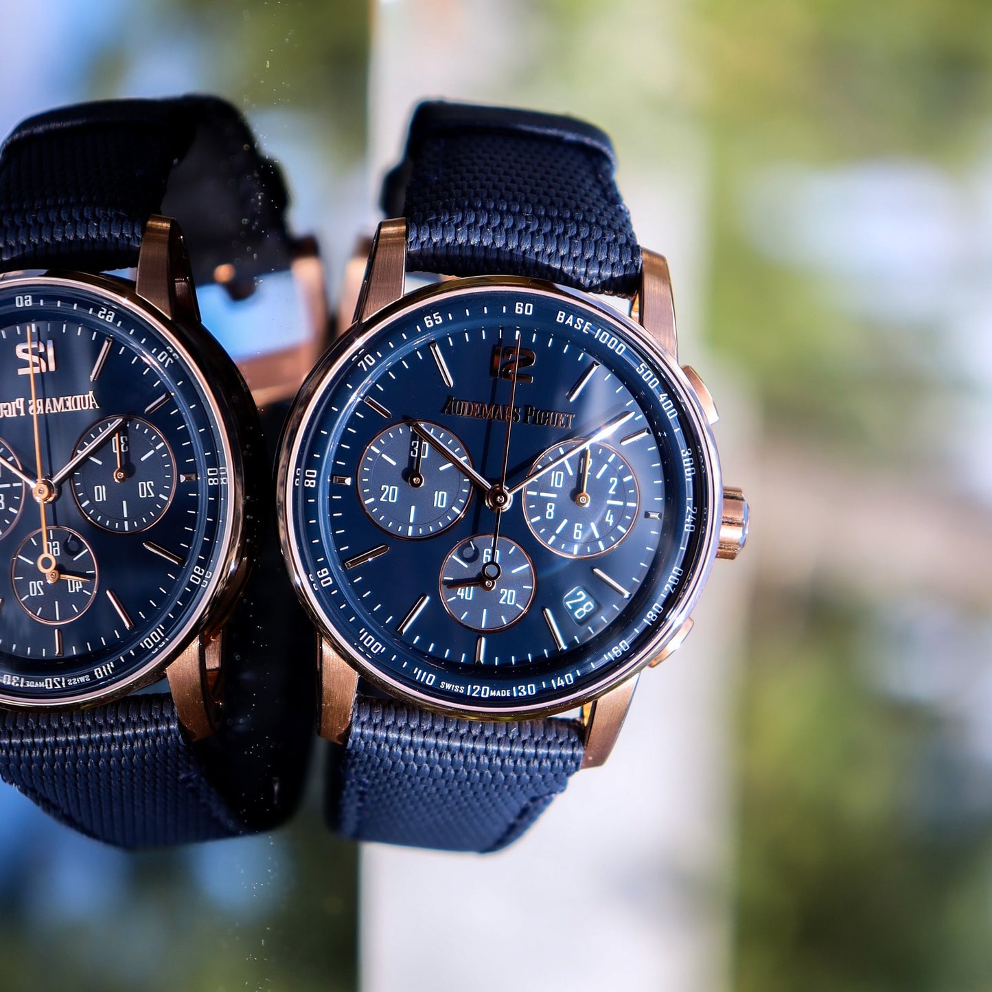 Audemars Piguet Code 11.59 Chronograph 18k Rose Gold Blue Dial 26393OR