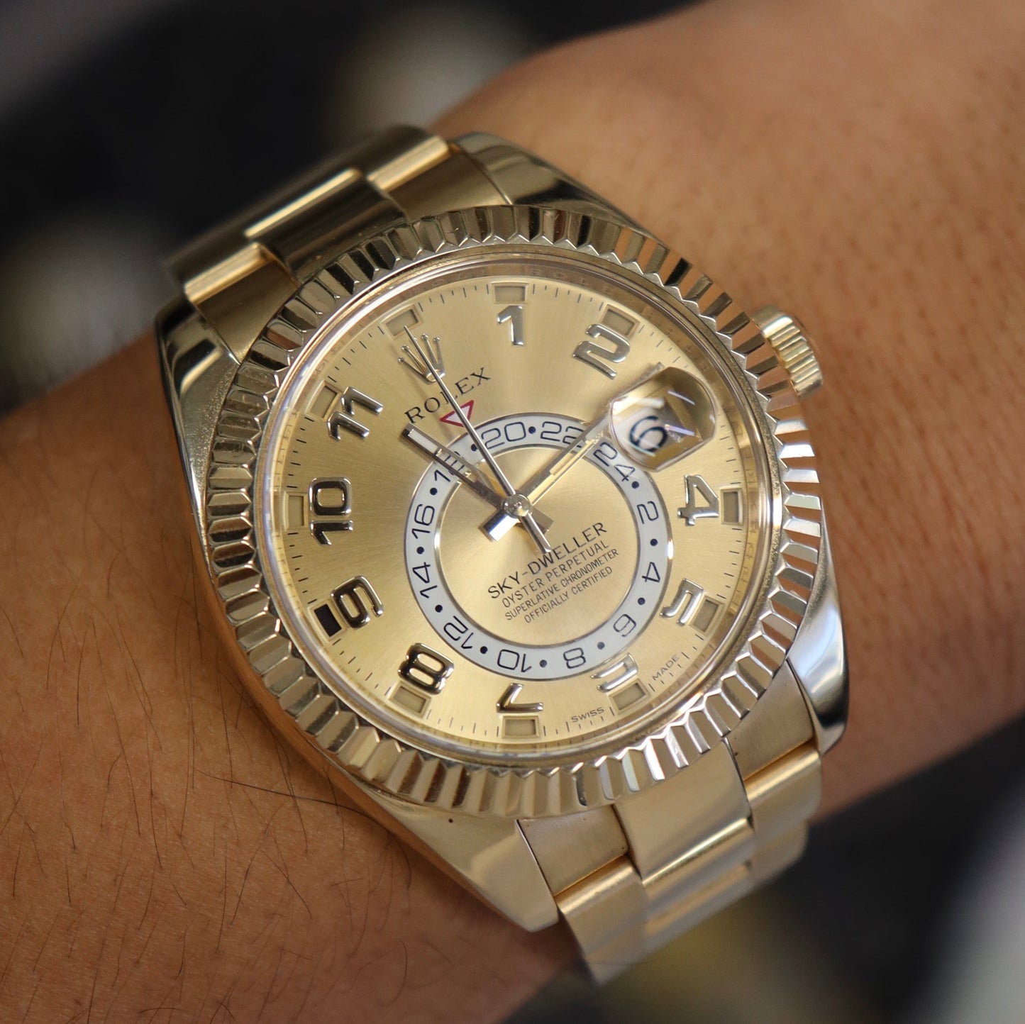 Rolex Sky-Dweller Yellow Gold Champagne Dial 326938