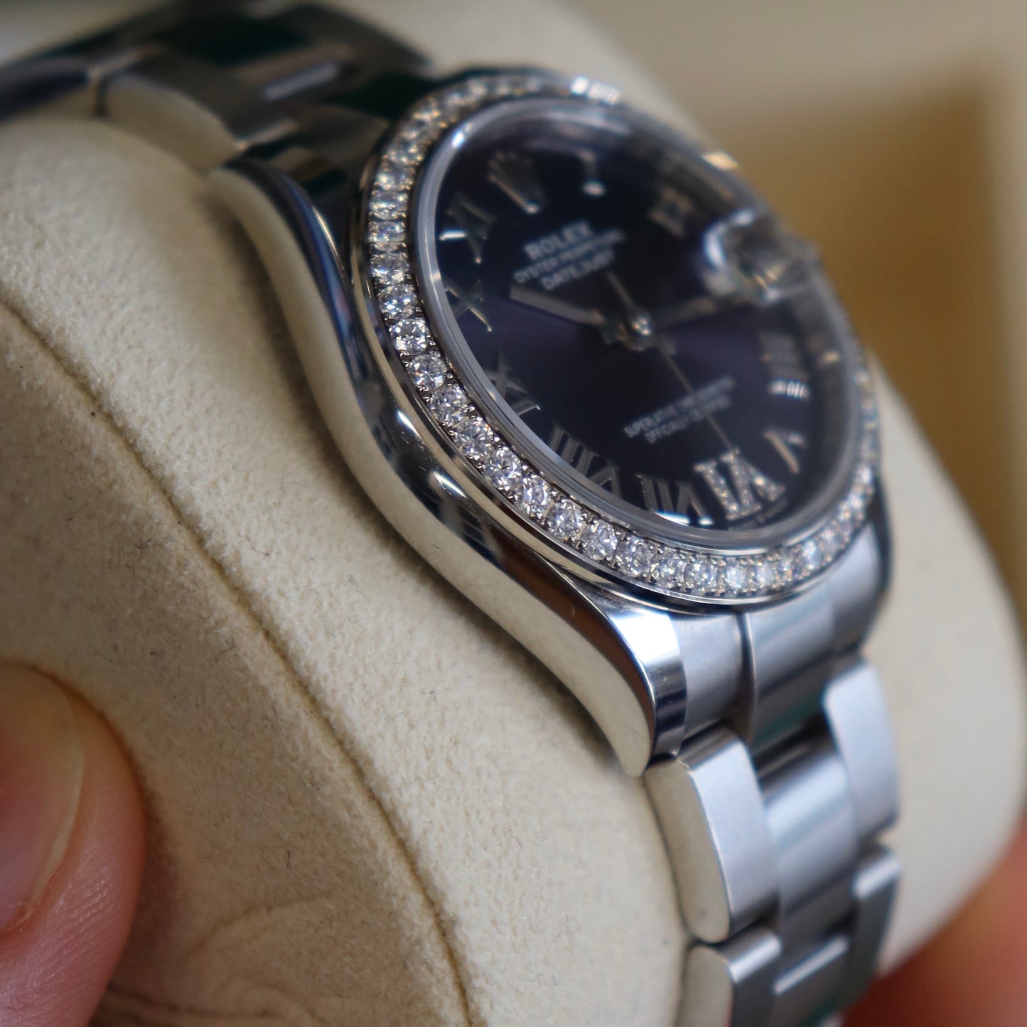 Rolex Datejust Aubergine with Factory Diamond Bezel 31mm 278384RBR
