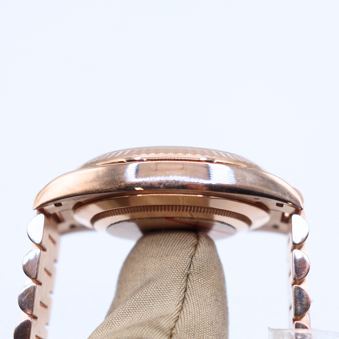 Rolex Day-Date Chocolate Baguette Diamond Dial Presidential Rose Gold 228235