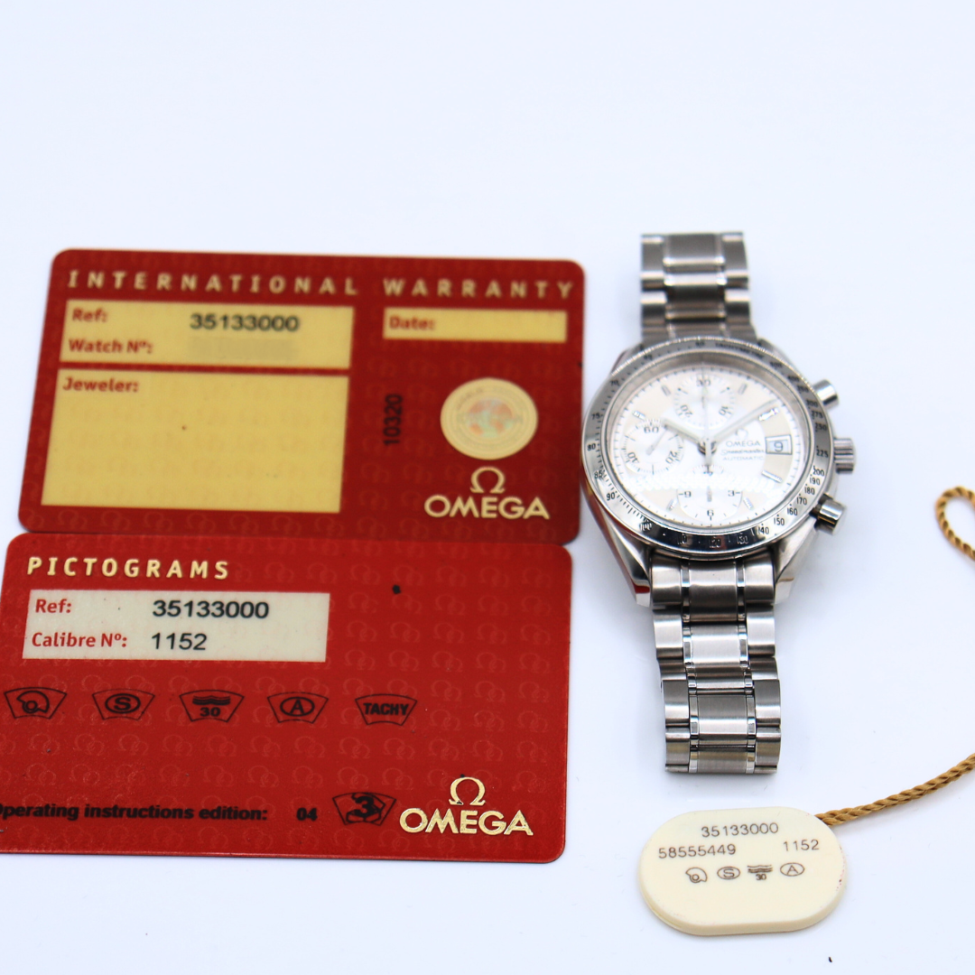 Omega Speedmaster Day Triple Date Chronograph 39mm Silver Dial 3513.3