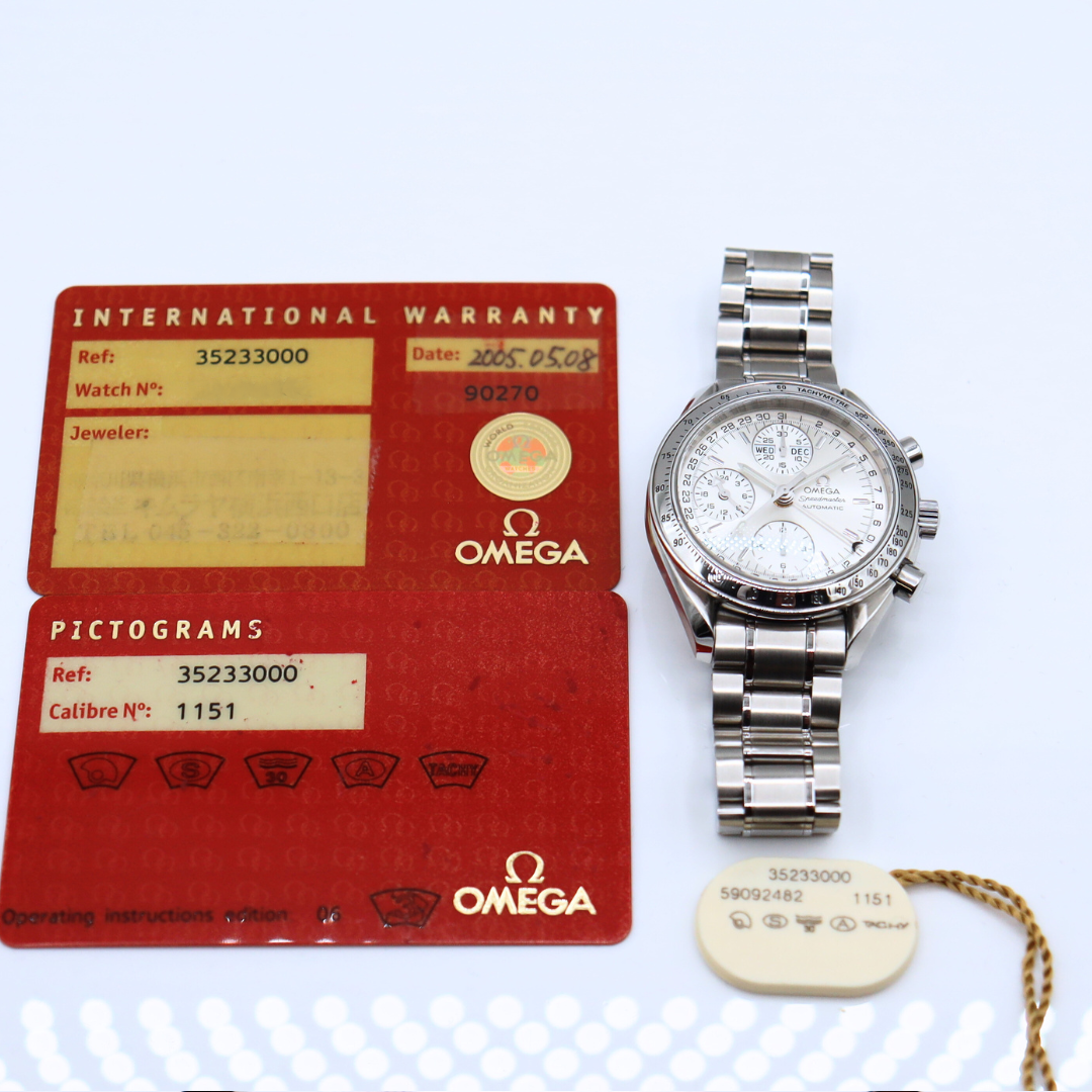 Omega Speedmaster Day Triple Date Chronograph 39mm Silver Dial 3523.30.00