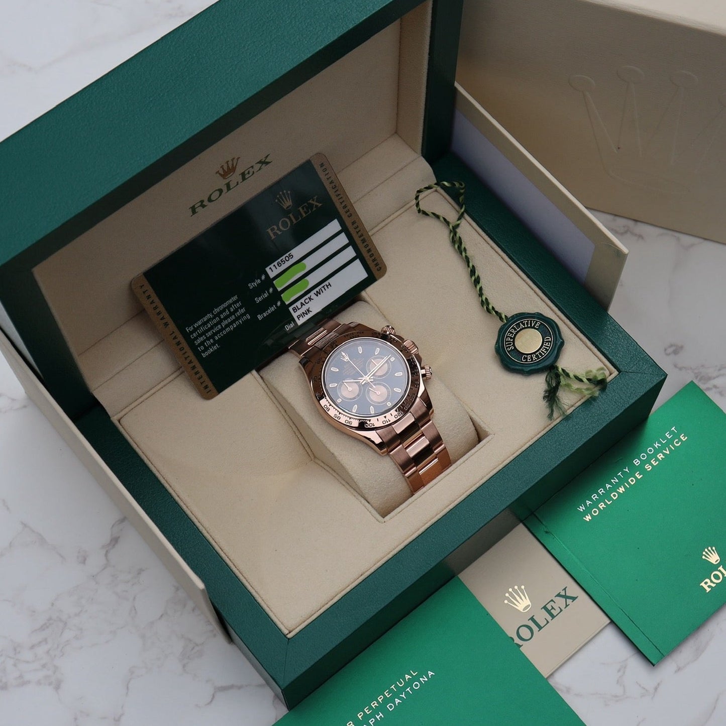 Rolex Daytona Rose Gold Black Dial 116505