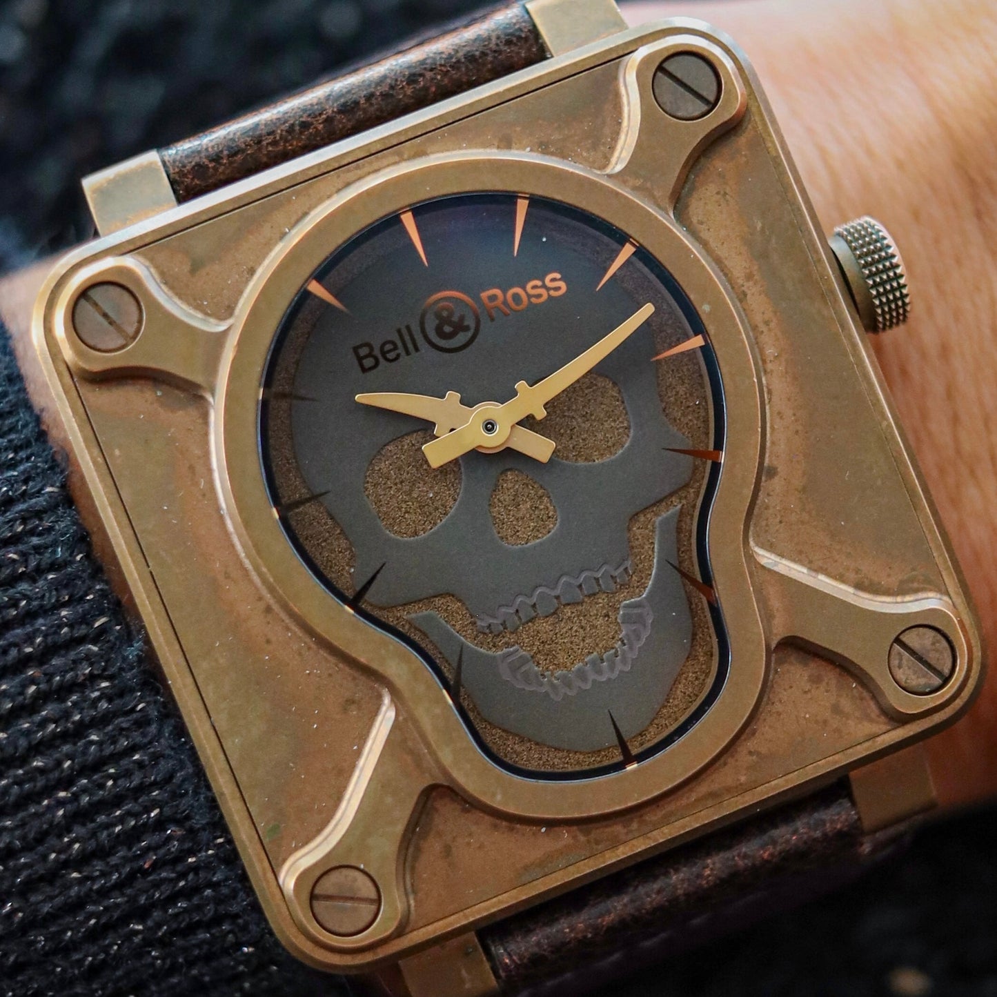 Bell & Ross Skull Bronze Limited Edition of 500 worldwide BR0192-SKULL-BR