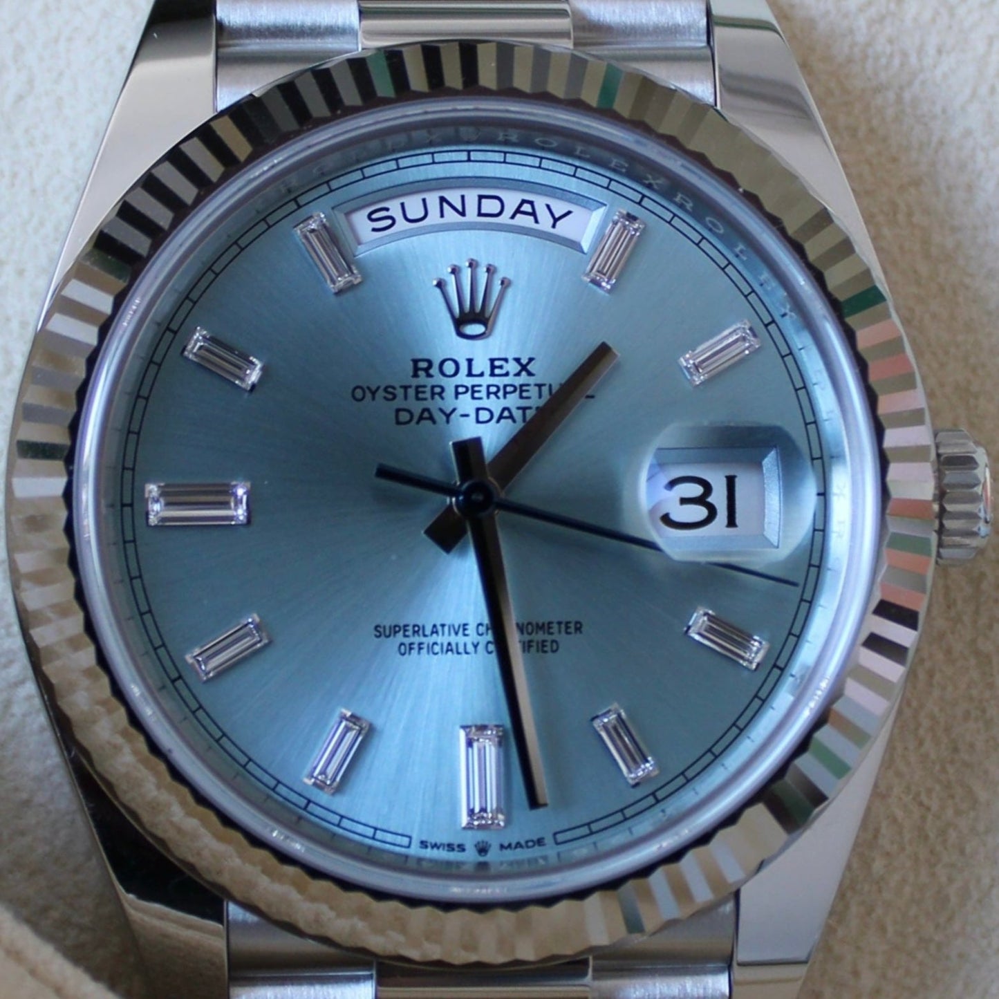 Rolex Day-Date 40 Platinum Baguette 228236