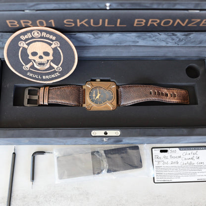 Bell & Ross Skull Bronze Limited Edition of 500 worldwide BR0192-SKULL-BR