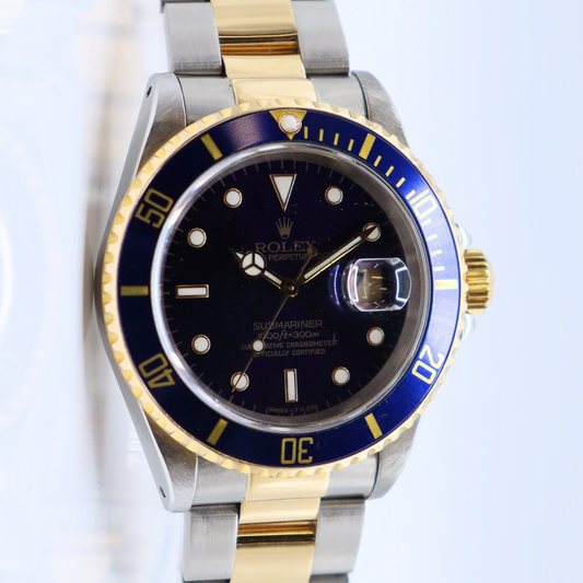 Rolex Submariner Date Bluesy Two-Tone Vintage 40mm Blue Dial 16613LB