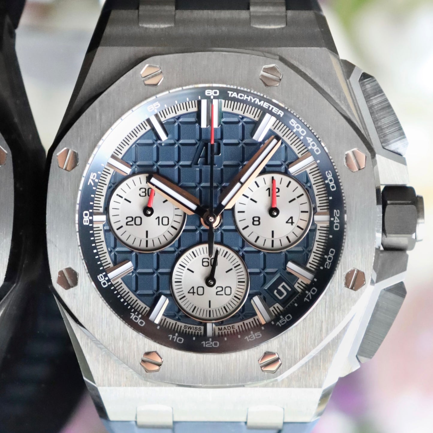 Audemars Piguet Royal Oak Offshore Titanium Blue Dial Chronograph 26420TI