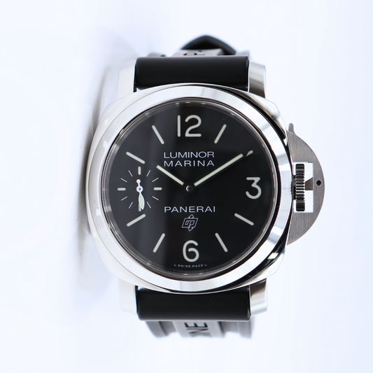 Panerai Luminor Marina Logo 44mm Black Dial Black Strap PAM00776
