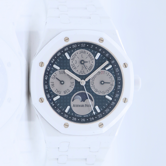 Audemars Piguet Royal Oak Perpetual Calendar White Ceramic 41mm Blue Dial 26579CB.OO.1225CB.01