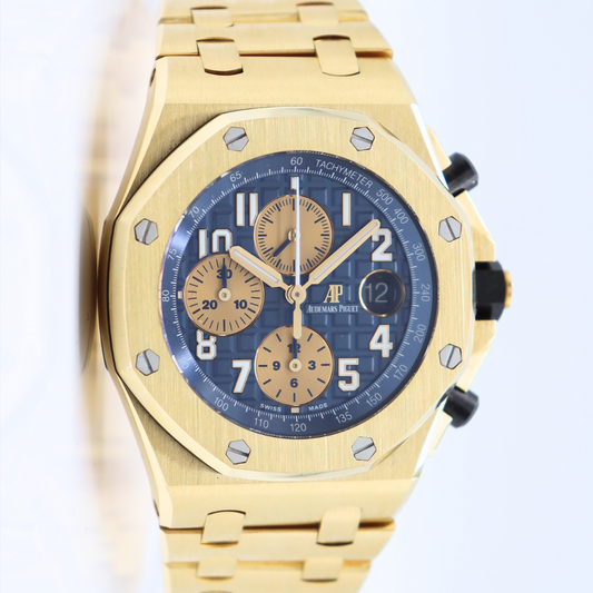 Audemars Piguet Royal Oak Offshore Chronograph Yellow Gold 42mm Blue Dial 26470BA.OO.1000BA.01