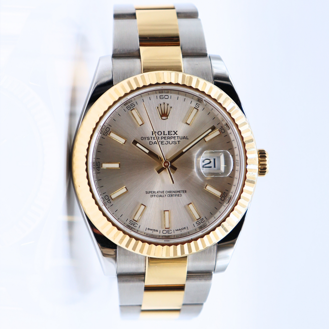 Rolex Two Tone Datejust 41mm Champagne Stick Dial 126333