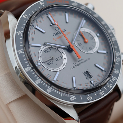 Omega Speedmaster Racing 44.25mm Steel on Leather Strap 329.32.44.51.06.001