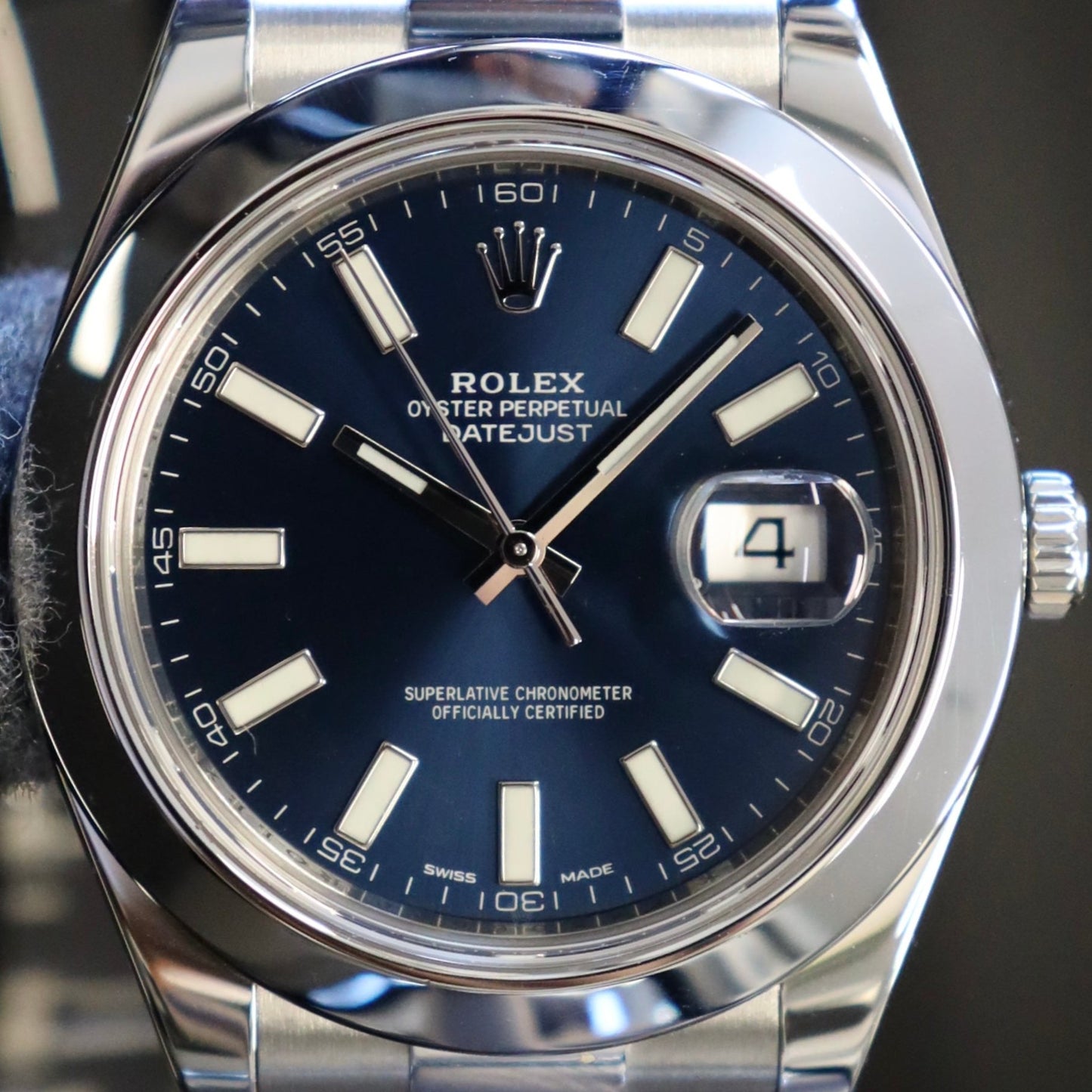 Rolex Date-Just 41 Blue Dial Oyster Bracelet 126300