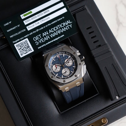 Audemars Piguet Royal Oak Offshore Titanium Blue Dial Chronograph 26420TI