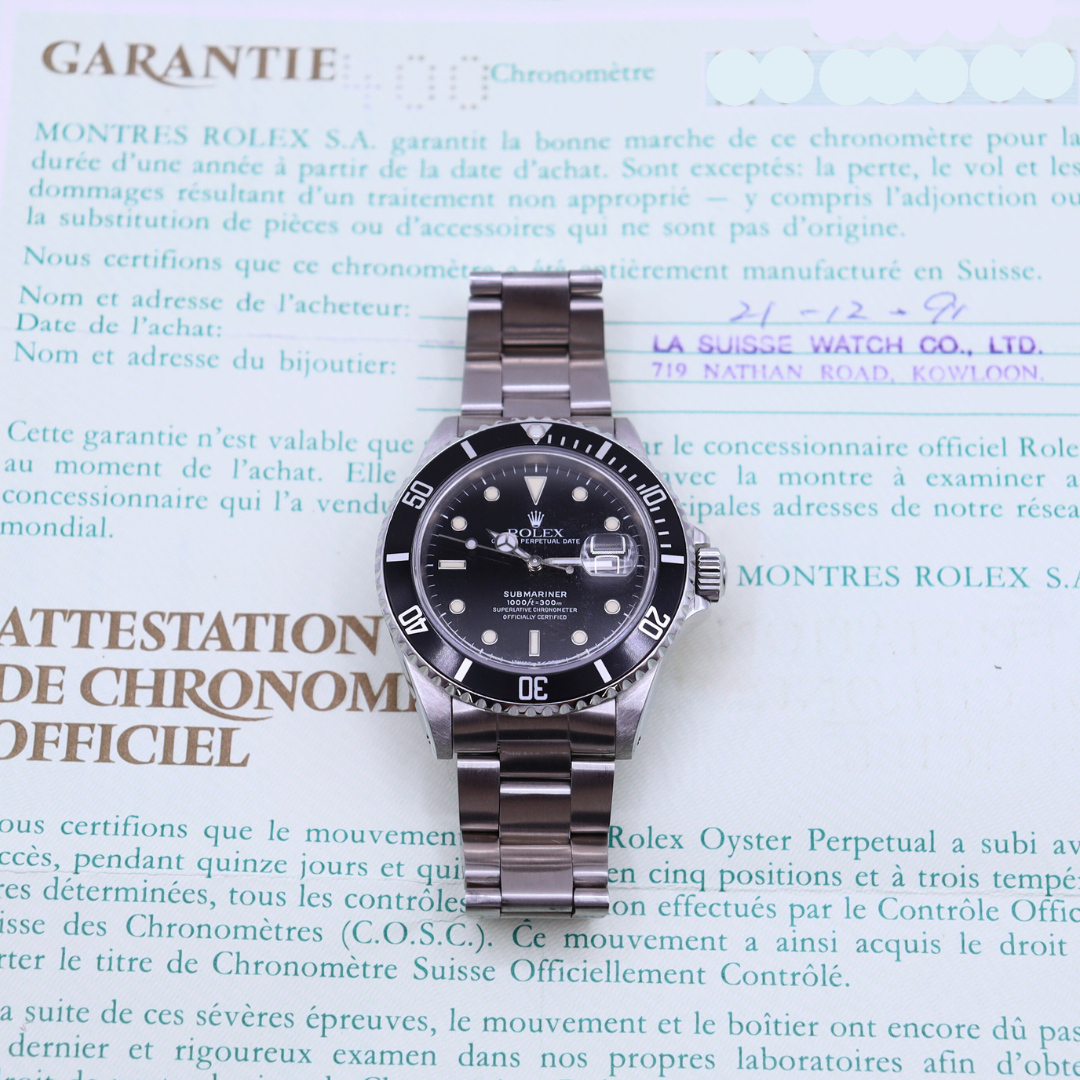 Rolex Submariner Date Vintage 40mm Black Dial 16610