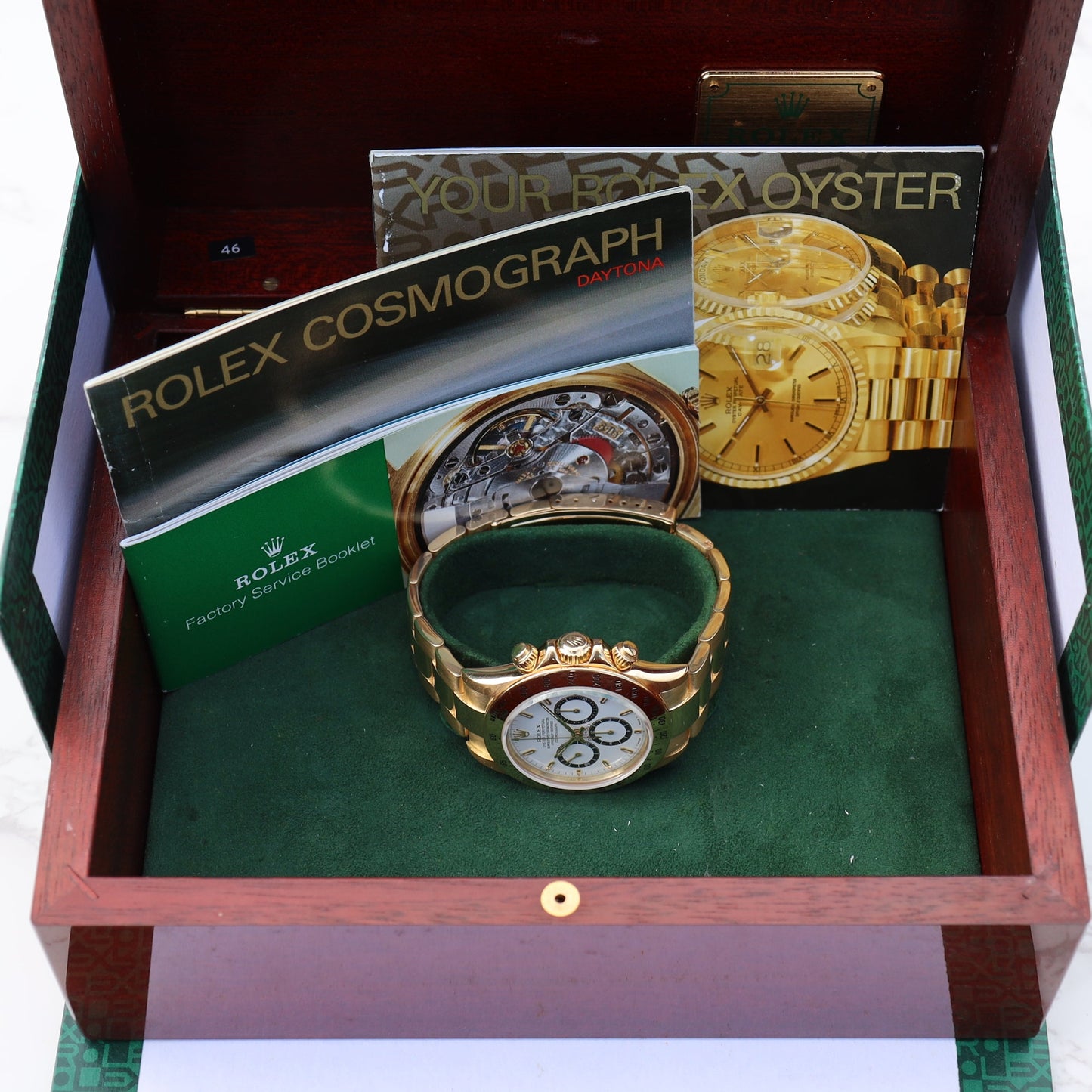 Rolex Zenith Daytona Yellow Gold White "Inverted 6" Dial 16528